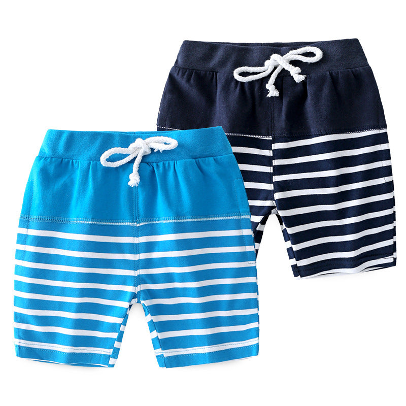 Knitted Stripe Shorts Baby Mid-Length Pants for Toddlers and Children Drop Shipping