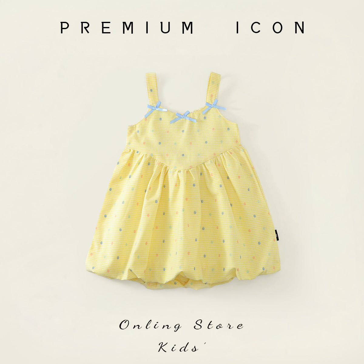 Cute Polka Dot Strap Dress for Girls