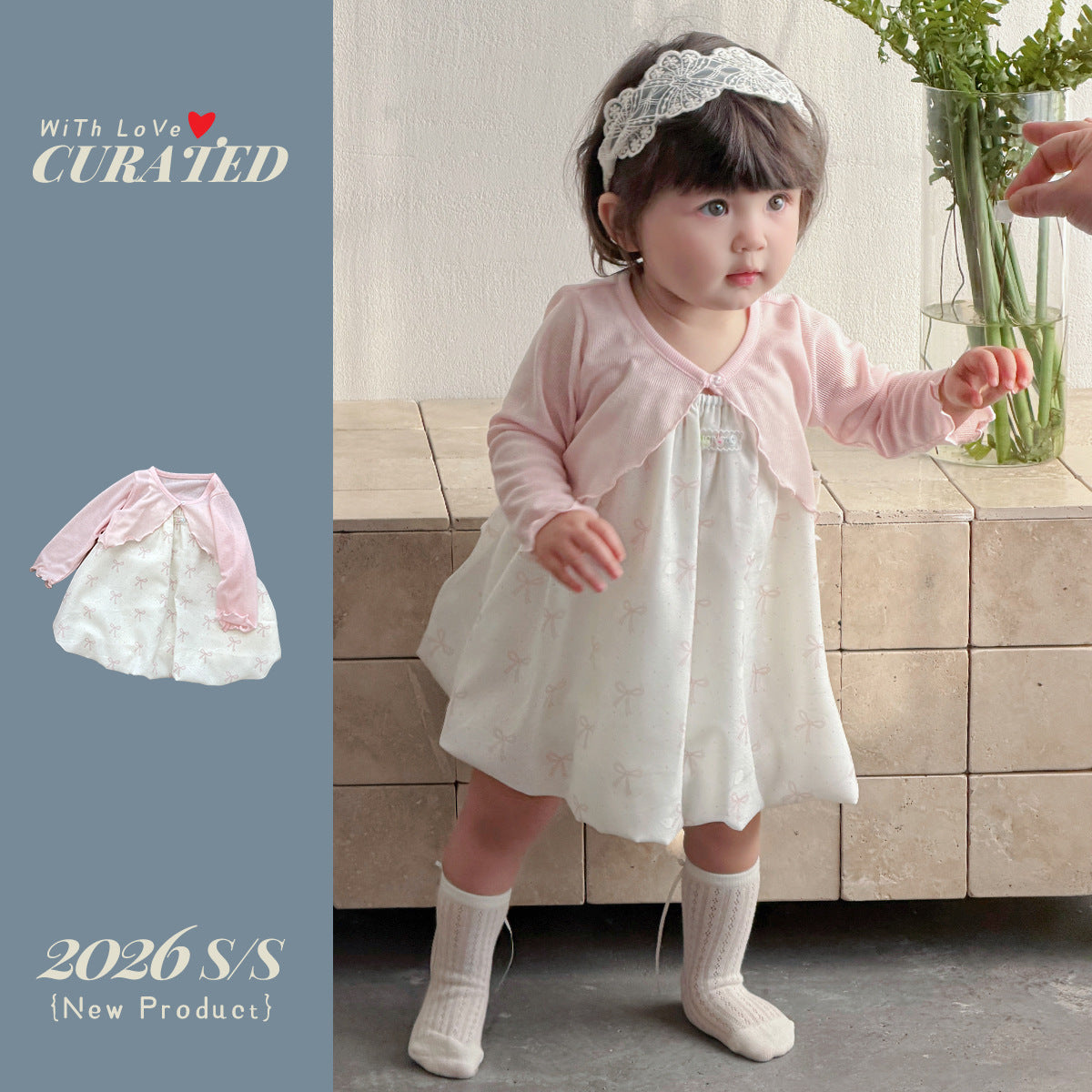 Baby Sweet Shoulder Cape Sun Protection Top with Strapless Princess Dress