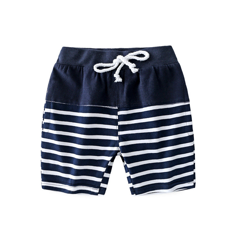 Knitted Stripe Shorts Baby Mid-Length Pants for Toddlers and Children Drop Shipping