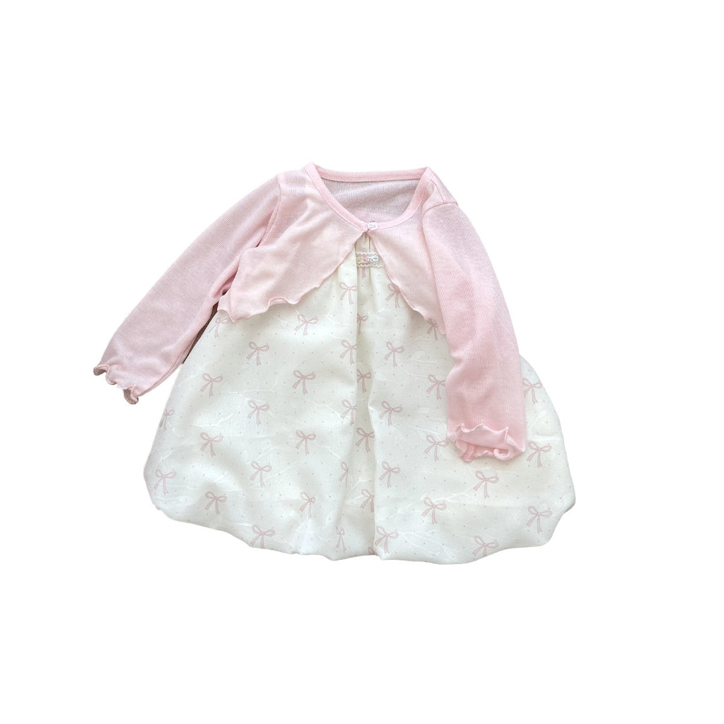 Baby Sweet Shoulder Cape Sun Protection Top with Strapless Princess Dress