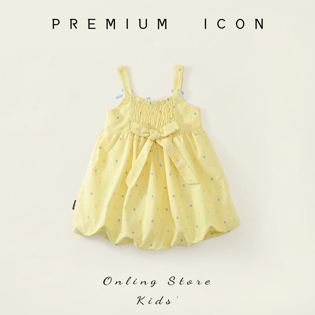 Cute Polka Dot Strap Dress for Girls