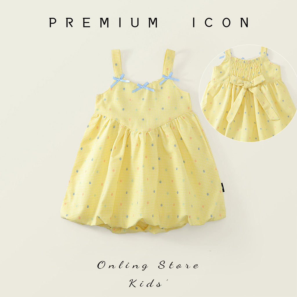 Cute Polka Dot Strap Dress for Girls
