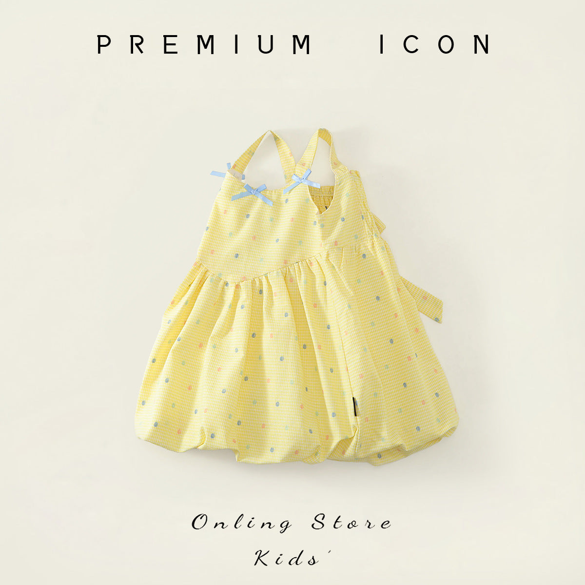 Cute Polka Dot Strap Dress for Girls