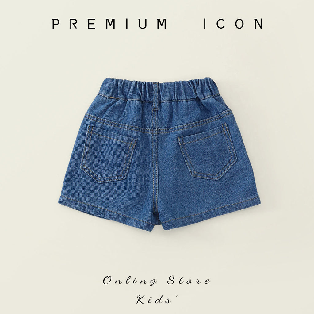 Girls' Short Pants  Outfit New Style Children's Denim Bow Skirt Pants