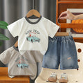 Casual cartoon short sleeved two-piece boys' clothing