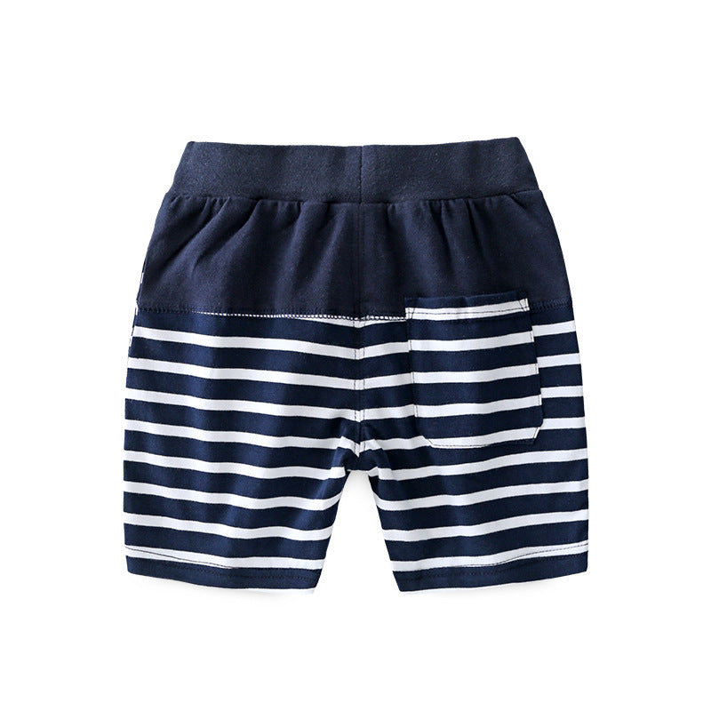 Knitted Stripe Shorts Baby Mid-Length Pants for Toddlers and Children Drop Shipping