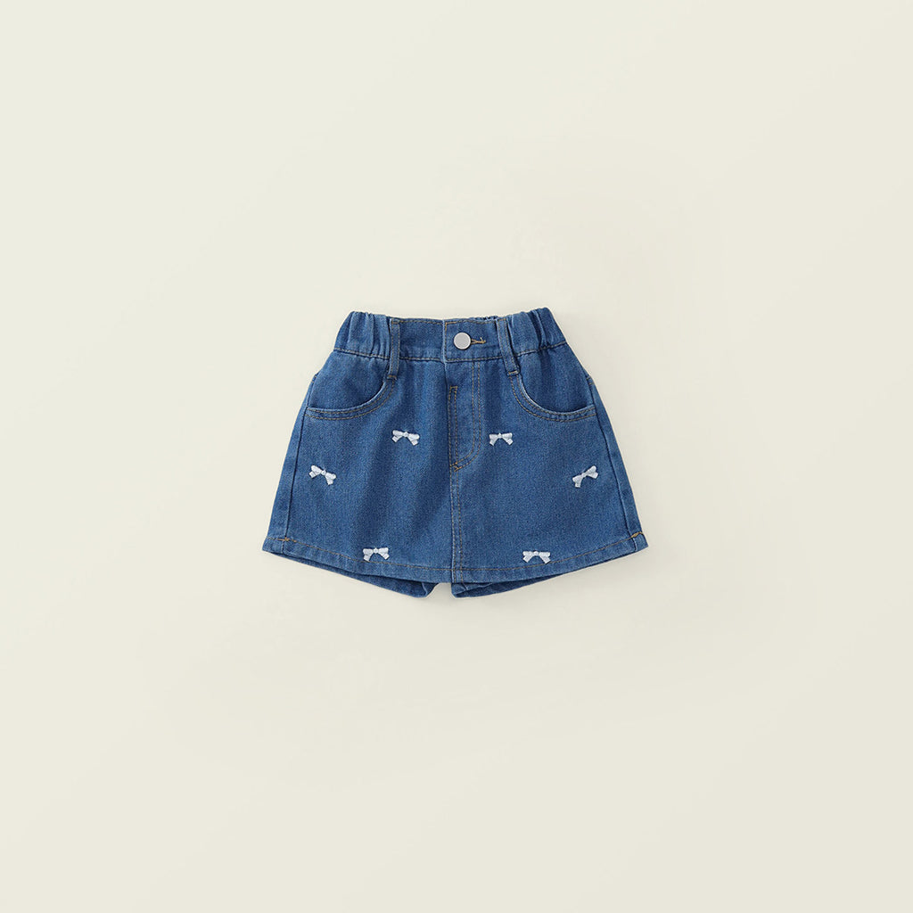 Girls' Short Pants  Outfit New Style Children's Denim Bow Skirt Pants